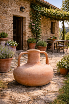 Amphore romaine en terre cuite – élégance antique et charme méditerranéen
